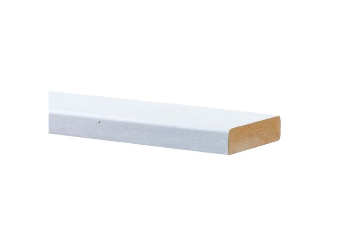 Mdf koplat wit gegrond recht e v313 vochtwerend 12x45mm