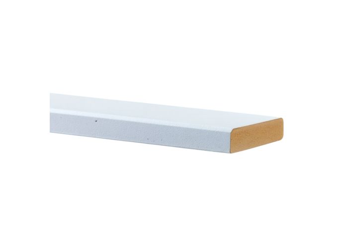 Mdf koplat wit gegrond schuin b v313 vochtwerend 12x45mm