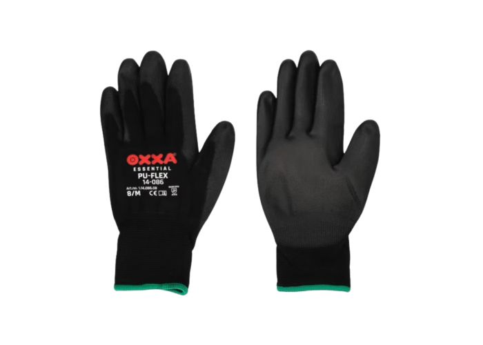 Werkhandschoen zwart pu flex maat 8 m