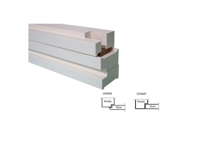 Grenen kozijn stomp wit gegrond 56x90mm