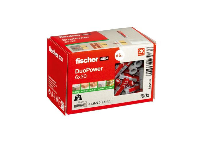 Fischer nylon plug duopower 6x30mm