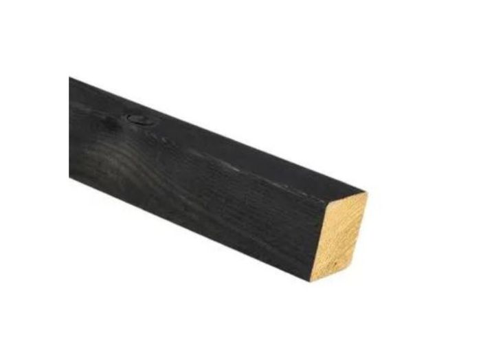 Achterhout recht geimpregneerd zwart behandeld 28x45mm