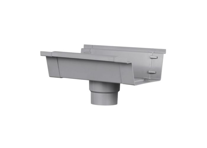 Bakgoot grijs lijmuitloop 125mm