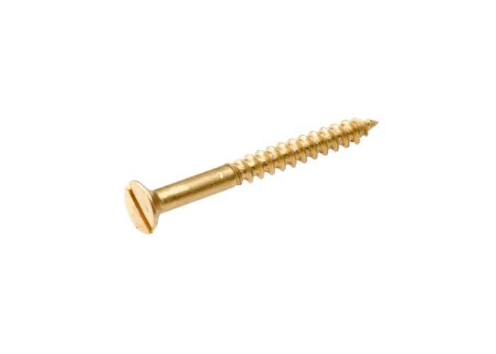 Houtschroef messing blank pk din 97  4.0 x 25