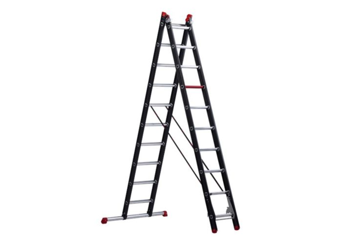 Altrex Reformladder recht mounter 2x10 zr2050 opberg 2,80mtr uitgeschoven 5,00mtr werkh 5,90mtr