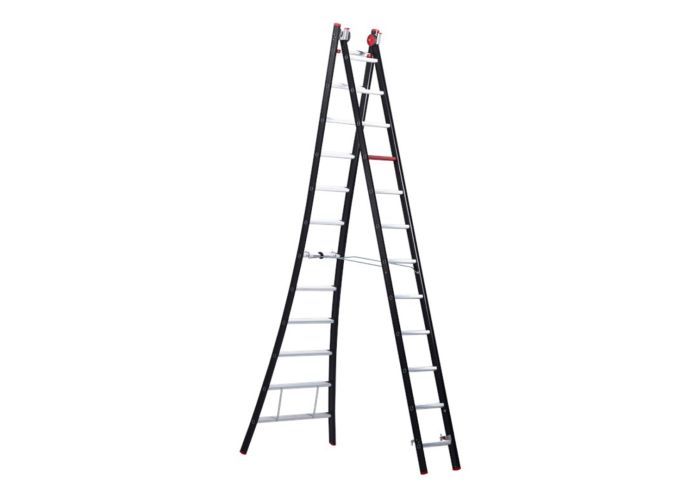 Altrex Reformladder uitgebogen nevada 2x12 nzr2063 opberg 3,50mtr uitgeschoven 6,25mtr werkh 7,10mtr