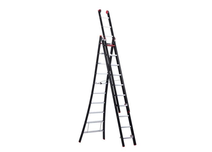 Altrex Reformladder uitgebogen nevada 3x10 nzr3075 opberg 3,05mtr uitgeschoven 7,50mtr werkh 8,30mtr