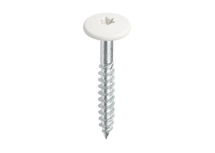 Kleurkop schroef tectiva te90 wit 4,8x38mm