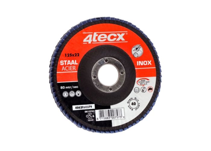 4tecx vlaklamellenschijf 125x22.2mm korrel 80 Mega-line