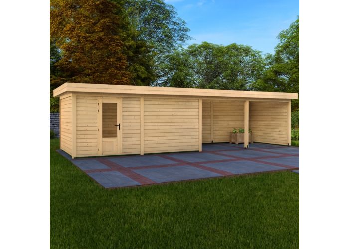Azalp Graed tuinhuis met overkapping Berlijn 1000x300cm
