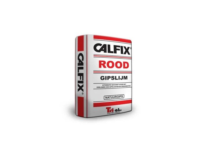 Calfix rood gipslijm 25kg.
