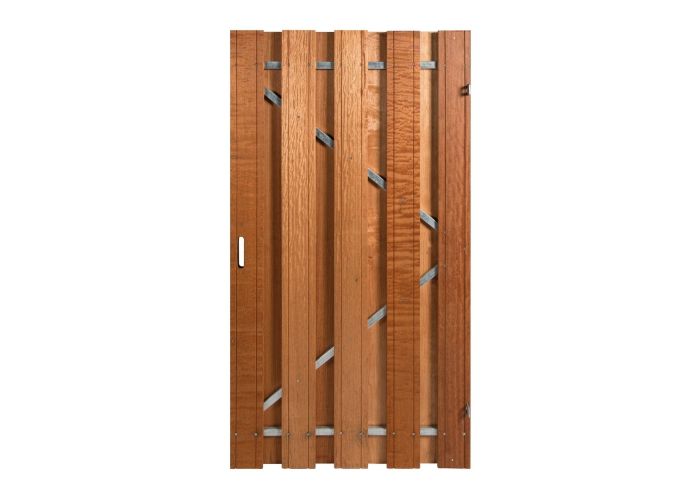 Deur bangkirai stalen frame universeel 195x100cm inclusief duimen