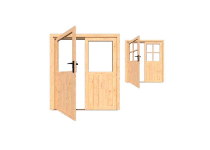 Deur douglas dubbel glas 201,8x169.7cm inbouwmaat 199,5x164,5cm deurmaat 2 x 193x78cm
