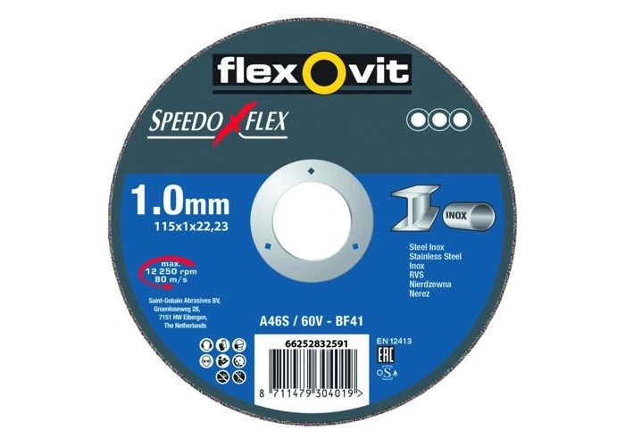 Flexovit doorslijpschijf metaal  115x22.2x1.0mm