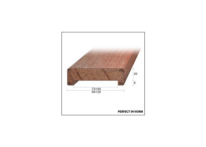 Hardhout gibolat onbehandeld 28x94mm