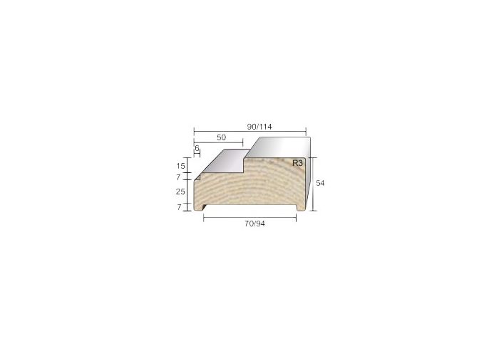 Hardhouten kozijn stomp wit gegrond 56x115mm