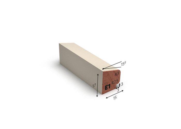 Hardhout glaslat e1 wit gegrond 17x15mm