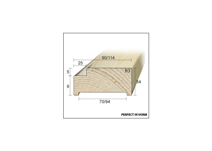 Hardhouten kozijn opdek wit gegrond 56x90mm