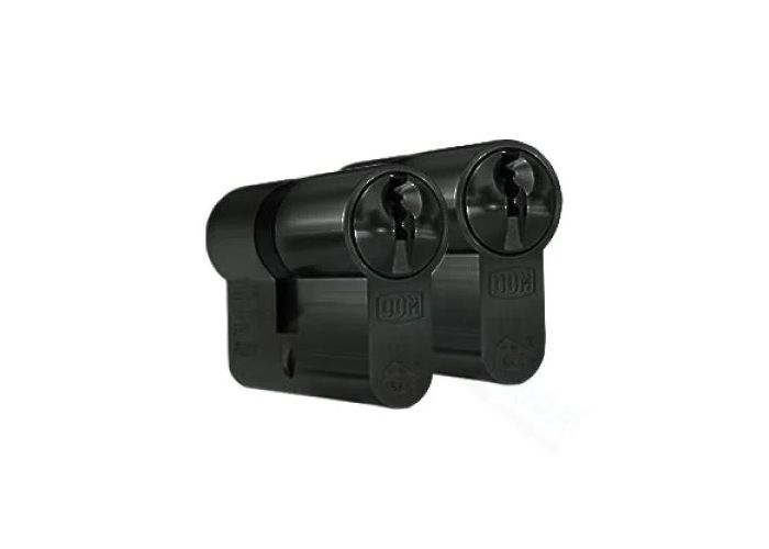 Dom profielcilinderset plura skg** 30/30 zwart  set a 2 stuks gelijksluitend