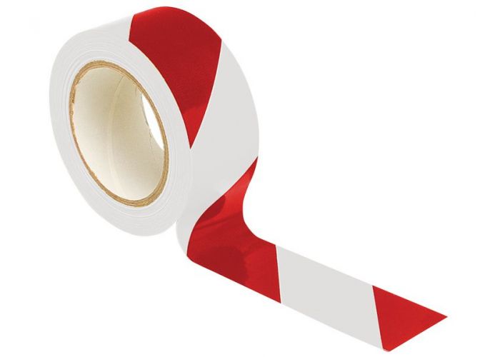 Technotape markeringstape 018 rood/wit 50mm x 33meter