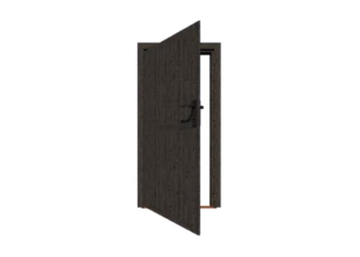 Deur vuren enkel dicht zwart links 201,8x91.5cm inbouwmaat 199,5x86.5cm deurmaat 193x78cm