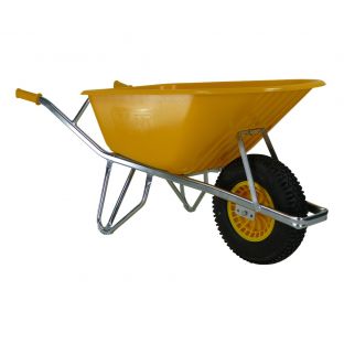 Fort stratenmakerskruiwagen geel 100 liter