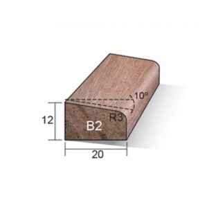 Hardhout glaslat b2 12x20mm