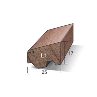 Hardhout ventilerende glaslat l1 17x25mm