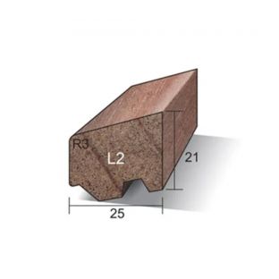 Hardhout ventilerende glaslat l2 21x25mm