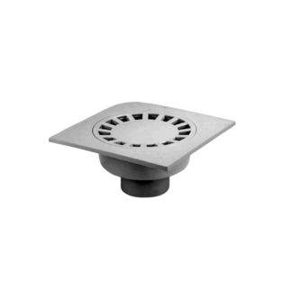 Vloerput grijs onderuitlaat 150x150x40mm