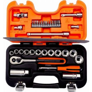 Bahco doppenset 1/4'' + 3/8'' 34-delig S330
