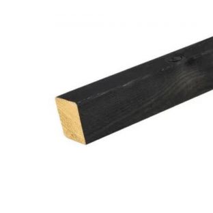Achterhout recht geimpregneerd zwart behandeld 28x45mm