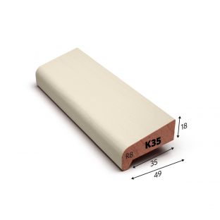 Hardhout neuslat k35 wit gegrond 18x49mm