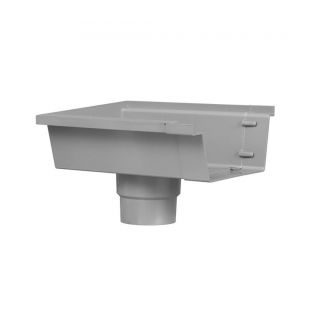 Bakgoot grijs einduitloop links 125mm