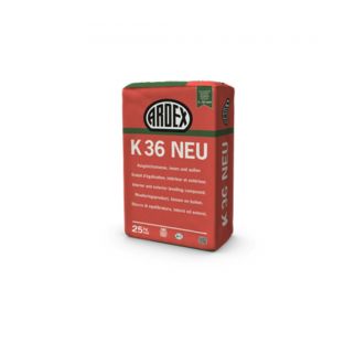 Ardex k36 vloeregalisatie binnen en buiten laagdikte tussen 3 en 30mm zak 25kg