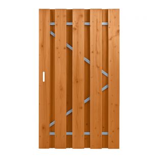 Tuindeur douglas fijnbezaagd stalen frame 195x120cm incl duimen