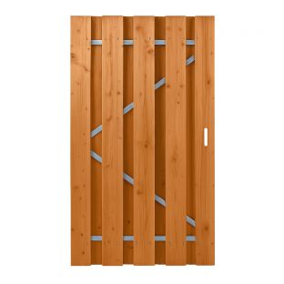Tuindeur douglas fijnbezaagd stalen frame 195x100cm incl duimen