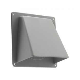 Gevelklep kunststof grijs met terugslagklep 125mm