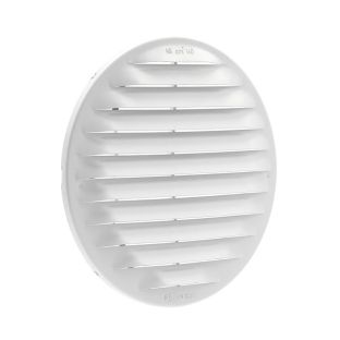 Alu schoepenrooster ø 175mm wit met klem