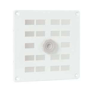 Alu schuifrooster 160x160mm met gaas wit