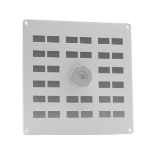 Alu. schuifrooster 200x200mm, gaas, wit