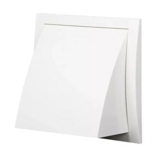 Gevelklep kunststof wit met terugslagklep 150mm