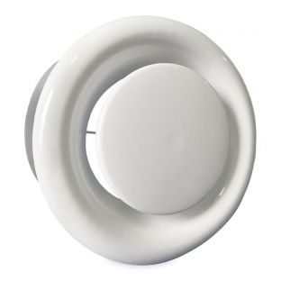 Afzuigventiel kunststof wit met bus 100mm