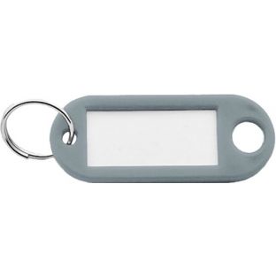 Sleutellabel kunststof grijs