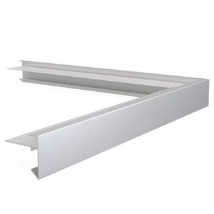 Aluminium daktrim buitenhoek zilverkleurig 45x45x500mm