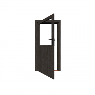 Deur vuren dubbel dicht zwart 201,8x169.7cm inbouwmaat 199,5x164.5cm deurmaat 2 x 193x78cm