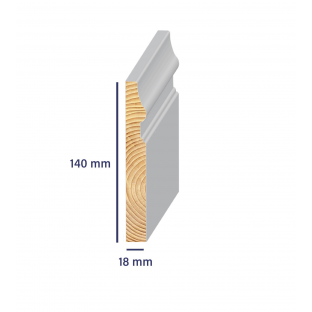 Grenen plint monumentaal gegrond 18x140x4800mm