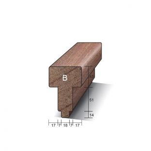 Hardhout tussenstijl profiel b 66x110mm