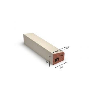 Hardhout glaslat b1 wit gegrond 12x14mm