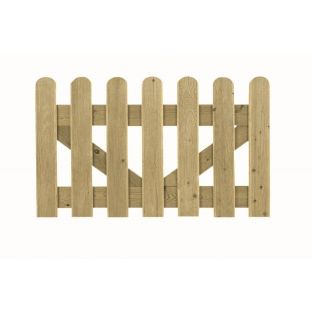 Poort vuren recht relief rond 60x100cm